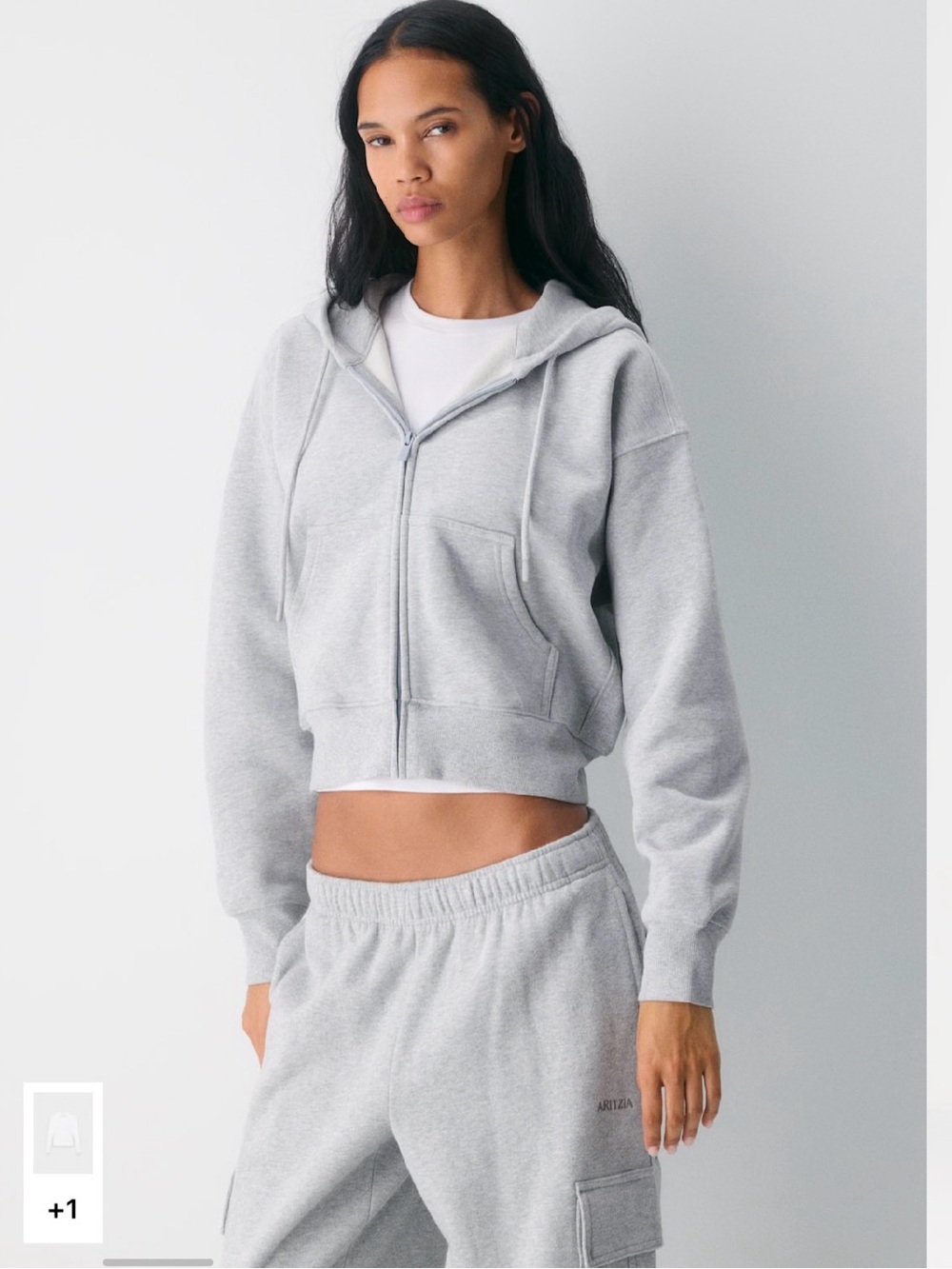 Aritzia cozy sweat fleece boyfriend boxy zip hoodie